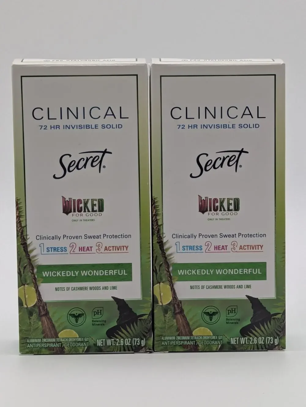 2x Secret Wicked Clinical 72hr Solid Antiperspirant Deodorant Wickedly Wonderful